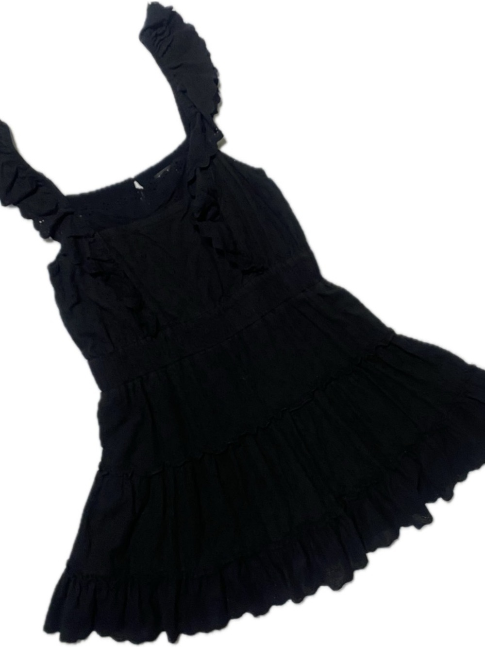 Lulu's Black Ruffled Midi Dress